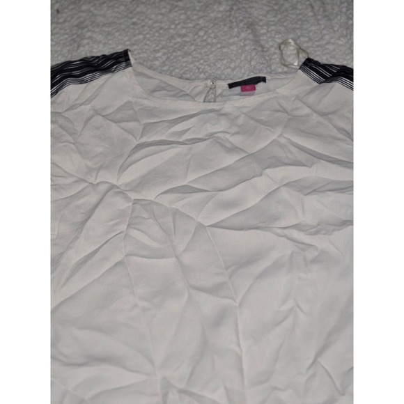 Vince Camuto Blouse Long Sleeve Striped Cuff Casual Top Size S - Picture 3 of 9